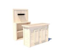 Dunster House Log Bar & Bar Shelf Unit 0.29m, 35mm x 70mm Timber Shelf in Natural Dunster House Natural
