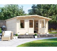 Dunster House Log Cabin 5M X 4M Double Glazed Windows 45mm Wall Thickness, Severn