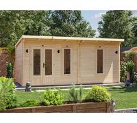 Dunster House Log Cabin W5.5M X D2.5M / W18' X D8' Terminator Grande