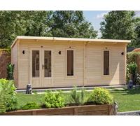 Dunster House Log Cabin W6.0M X D2.5M / W19' X D8' Terminator Grande