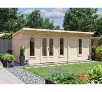 Dunster House Log Cabin W6.5M X D2.5M / W21' X D8' Terminator Grande