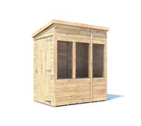 Dunster House Potting Shed Pent Roof, Pressure Treated W4' x D6' (W1.2 x D1.8m) Overlord Modular