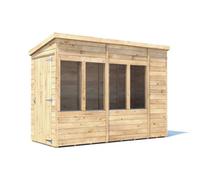 Dunster House Potting Shed Pent Roof, Pressure Treated W4' x D10' (W1.2 x D3.0m) Overlord Modular