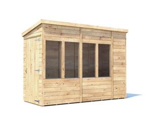 Dunster House Potting Shed Pent Roof W4' X D10' (W1.2 X D3.0M) Superfelt, Overlord Modular