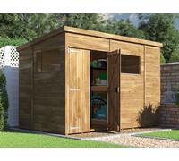 Dunster House Shed Garden Storage Workshop 3 X 1.8M (10' X 6') 15mm Walls Window, Pent Roof, Superfelt Overlord Modular