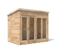 Dunster House Summerhouse 2.4m x 1.8m (8' x 6') Pent Roof, RagePanda Modular in Brown Dunster House Brown
