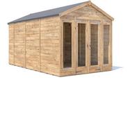Dunster House Summerhouse 2.4M X 4M (8' X 14') Apex Roof Fully Pressure Treated Ragepanda Modular