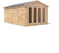 Dunster House Summerhouse 3m x 4.8m Modular Apex Fully Pressure Treated Timber RagePanda