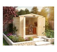 Dunster House Tubby Log Cabin Work Shed 8x8 ft (2.4x2.4m) with Superfelt Roof in Natural | Size: 2m x 2m Dunster House Natural 2m x 2m