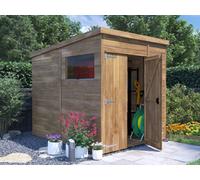 Wooden Garden Shed 1.8m x 2.4m 15mm Tongue & Groove Thick Walls & Pent Roof , Pressure Treated Timber, Overlord Modular