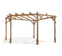 Dunster House Diamond Utopia 3m x 3m Wooden Corner Pergola Kit (9598) - DIY Friendly, Pressure-Treated Spruce