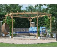 Dunster House Wooden Corner Pergola Kit 3M X 3M Utopia Diamond (W10' X D10')