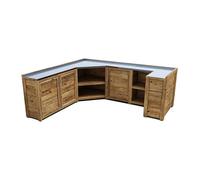Dunster House Wooden Garden Kitchen Unit C-Configuration W2.5m x D2m / W7'9" x D6'9" in Brown Dunster House Brown