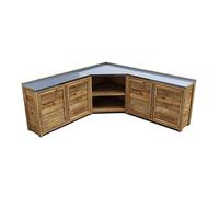 Dunster House Wooden Garden Kitchen Unit J-Configuration W2m x D2m / W7' x D7' in Brown Dunster House Brown