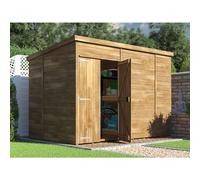 Dunster House Wooden Garden Shed 3m x 1.8m with 15mm Tongue & Groove Thick Walls & Pent Roof, Pressure Treated Timber, Overlord Modular