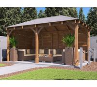 Dunster House Gazebo 5m x 3m with Louvre Walls