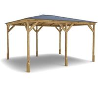 Dunster House Heavy Duty Wooden Gazebo 4m x 3m with Superfelt - Utopia 430 in Brown Dunster House Brown