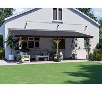 Dunster House Lean To Wooden Gazebo Wall Mounted 6m x 3m with Super Felt - Utopia in Brown Dunster House Brown