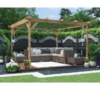 Dunster House Wooden Pergola Garden Plants Frame Utopia 3M X 3M (10' X 10'), Brown