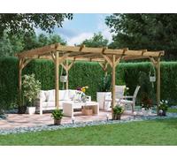 Dunster House Wooden Pergola Garden Plants Frame Utopia 4M X 3M (13' X 10'), Brown