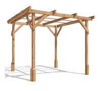 Dunster House Wooden Pergola Plant Frame 2m x 2m (6'6" x 6'6"), Utopia in Brown Dunster House Brown