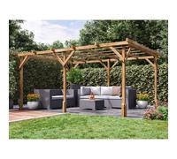 Dunster House Wooden Pergola Garden Plants Frame Utopia 4M X 3M (13' X 10'), Brown