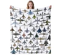 DUNTNKS Airplane Blanket Gifts for Men Women Aviation Lovers Stuff Funny Pilot Throw Blanket Airplanes Bedding Aviation Pilot Gifts for Men Adults Bed Room Decor 50"X40"INCH