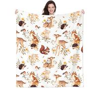 DUNTNKS Animals Blanket Fox Rabbit Soft Flannel Cartoon Animal Print Squirrels Throw Blanket for Home Office Room Bed Sofa Chair Gifts 50"X40"INCH