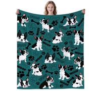 DUNTNKS Boston Terrier Blanket Gifts for Women Dog Lovers Cute Bostons Terriers Dog Throw Blanket Plush Blankets for Men Adults Birthday Gifts Bedding Decor 50"X40"INCH