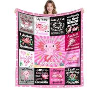DUNTNKS Cute Axolotl Blanket Gifts for Women Girls Kids Adults Soft Axolotl Themed Design Printed Throw Blankets for Bed Sofa Living Room Couch Home Decor 60"X50"INCH