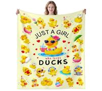 DUNTNKS Cute Duck Blanket Gifts for Duck Lover Women Stuff Ducks Throw Blankets Plush Bedroom Decor Birthday Gifts for Adults 50"X40"INCH
