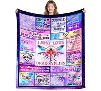 DUNTNKS Dragonfly Blanket Soft Cozy Dragonfly Printed Throw Blanket for Home Office Room Bed Sofa Decor Gift for Women Girls Kids Adults 60"X50"INCH