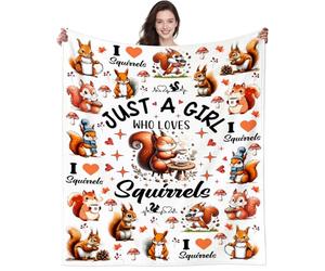 DUNTNKS Funny Squirrel Blanket Squirrels Gifts for Squirrel Lovers Women Girls Adults Soft Stuff Plush Animal Throw Blankets for Couch Sofa Bed Room Decor 50"X40"INCH