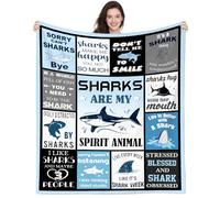 DUNTNKS Shark Blanket Gifts for Gift for Girls Women Kids Adults,Soft Push Shark Stuff Throw Blanket for Bedroom Living Rooms Sofa Couch 50"X40"INCH