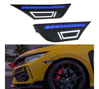 DUNTUO Front Side Marker LED Turn Signals Lights for Honda Civic 2016-2021 10th Gen Coupe Sedan Hatchback All Models Carrera 911 Style Smoked Lens