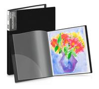 Dunwell 11x14 Binder with Sleeves - (Black), 24 Pockets Display 48 Pages, Large Folder with Plastic Sleeves, 11 x 14 Presentation Book with Protector Sleeves, Kids Art Portfolio 14x11, Clear Pages