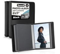 Dunwell 5x7 Portfolio Folder for Artwork (Black, 2 Pack), 5x7 Photo Album, 24 Pockets Displays 48 Photos, Small Photo Album 5x7 Great for Picture Storage, Art Folio, Scrapbook, Sketches, Drawings