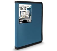 Dunwell Art Portfolio 11x17 - (Blue) Large Portfolio Folder for Artwork, 11 x 17 Art Folder has 24 Pockets, Display 48 Pages, Portfolio Album for Artwork Storage, Presentation Book with Clear Sleeves