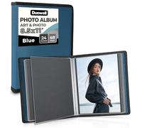 Dunwell Art Portfolio 8.5x11 Folder (Blue), Black Mounting Paper, Portfolio Binder for Artwork, 8.5 x 11 Art Folder, 24 Pockets Display 48 Pages, Acid-Free Poly Presentation Book
