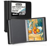 Dunwell Art Portfolio 9x12 Folder - (Black, 3-Pack), 24 Pockets Display 48 Pages, Binder for Artwork, Sketch Folder, Kids Art Portfolio