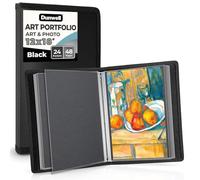 Dunwell Art Portfolio Presentation Book - (12x18, Black), Portfolio Folder for Artwork, 12 x 18 Folder has 24 Portfolio Sleeves, Display 48 Pages, Acid Free Art Binder, Portfolio with Clear Sleeves