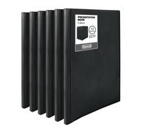 Dunwell Binder with Plastic Sleeves 12-Pocket (6 Pack, Black) - Presentation Book, 8.5 x 11 Portfolio Folder with Clear Sheet Protectors, Displays 24-Page Documents, Certificates, Important Papers
