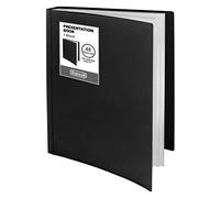 Dunwell Binder with Plastic Sleeves 48-Pocket (1 Pack, Black) - Presentation Book, 8.5 x 11 Portfolio Folder with Clear Sheet Protectors, Displays 96-Page Documents, Certificates, Important Papers
