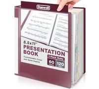 Dunwell Binder with Plastic Sleeves 60-Pocket (1 Pack, Ruby) - Presentation Book, 8.5 x 11 Portfolio Folder with Clear Sheet Protectors, Displays 120-Page Documents, Certificates, Important Papers