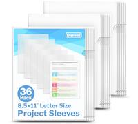 Dunwell Clear Plastic File Folder Sleeves, 36 Pack, 8.5x11 Letter Size, Acid-Free Poly Plastic