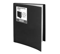 Dunwell Binder with Plastic Sleeves 12-Pocket, Black Presentation Book, 8.5 x 11 Portfolio Folder with Clear Sheet Protectors, Displays 24-Page Documents, Certificates, Important Papers