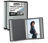 Dunwell Small Photo Album 5x7 (2-Pack), Mounting Paper, 5 x 7 Art Portfolio Binder, 24 Sleeves Display 48 Pages, Acid-Free Poly Professional Picture Book for 5x7 Artwork, Postcards