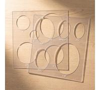 Dunzoom 2 Pack Clear Acrylic Embroidery Templates 11.75 x 11.75 Inch Circle and Oval Shape Stencils for Cross Stitch Sewing Needlepoint Crafts, Reusable Positioning Template for DIY Handmade Projects