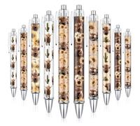 Dunzoom 24 Pcs Highland Cow Pens Set Cute Highland Cow Print Pens Kawaii Gifts Floral Flower Print Office Supplies Retractable Ballpoint for Men Women Office Desk School Stuff