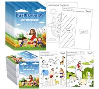 Dunzoom 30 Pcs Sunday School Crafts for Kids the Story of Creation Bible Coloring Books Religious Story Books Bulk for Boys Girls Sunday School Activities Goodie Bag Gift Filler Party Supplies